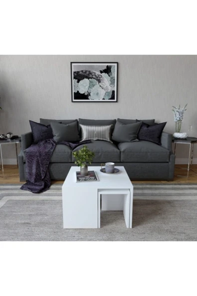 Decormet Ortanca Sehpa Beyaz ürün görseli