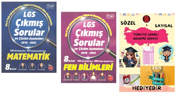 NEWTON YAYINLARI 2018-2025 MATEMATİK - FEN BİLİMLERİ LGS ÇIKMIŞ SORULAR VE ÇÖZÜM AŞAMALARI - HEDİYE ürün görseli