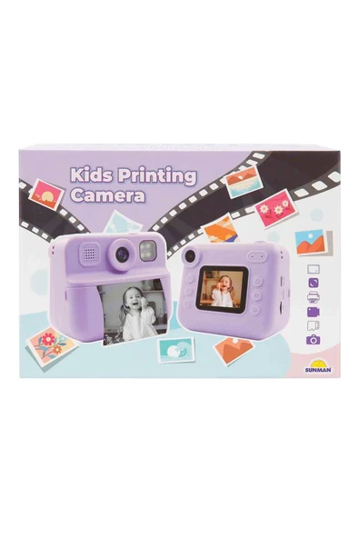 Baskılı Çocuk Fotoğraf Makinesi – Anında Baskı, Video ve Oyun Özellikli - 6