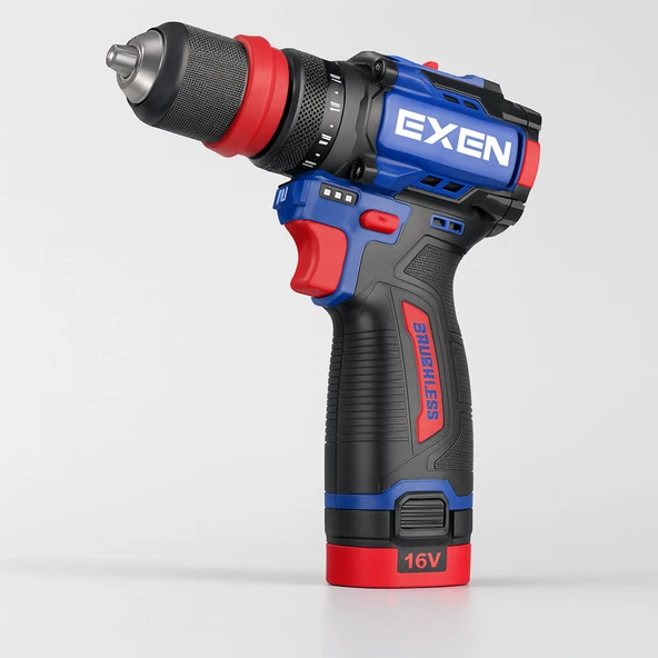Exen EN 162 DS Kömürsüz Darbeli Akülü Matkap 16V 2Ah Li-ion Hızlı Şarj Led Işıklı Taşıma Çantalı ürün görseli
