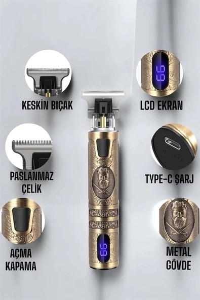 Çizik Tıraş Makinesi Şarjlı Paslanmaz Çelik Bıçaklı Uzun Ömürlü - Resim 3