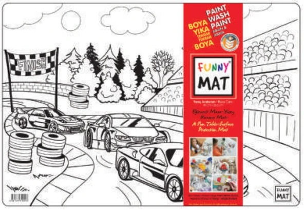 Funny Mat - Yarış Arabaları 33,5x48cm ürün görseli