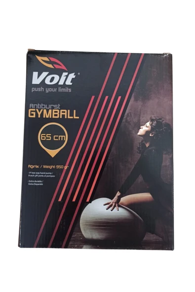 Voit Gymball 65 cm Pompalı Siyah Pilates Topu Yeşil - Resim 8