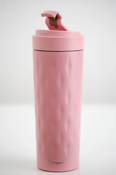 PNG-1167 500ml Flip Kapak Desenli Çelik Mug | 6 Saat Sıcak 12 Saat Soğuk | Sızdırmaz & BPA Free - Resim 3