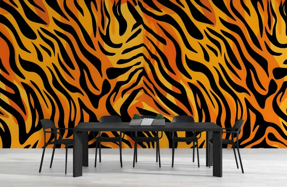 3 Boyutlu Leopar Motif Desenli Duvar Kağıdı - 5