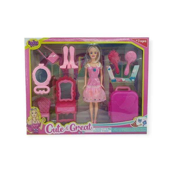 Anlily Makyaj Seti ve Seyahat Bavullu Bebek Seti - 02454 - Resim 2