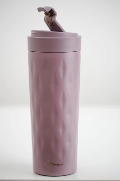 PNG-1167 500ml Flip Kapak Desenli Çelik Mug | 6 Saat Sıcak 12 Saat Soğuk | Sızdırmaz & BPA Free - Resim 3