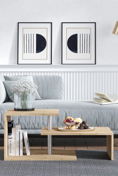 Decormet Dilek Orta Sehpa Safir Meşe - Resim 9