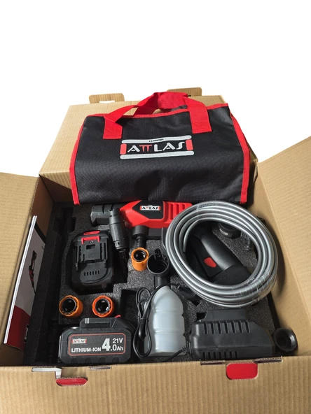 Attlas 21 HPW-402C 21V Akülü Basınçlı Yıkama Tabancası (2 x 4.0AH Akü Dahil)- A0901011 - 6
