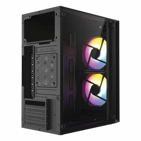 Frisby FC-8970G 300W USB 3.2 LED mATX Mini Tower Siyah Kasa - Resim 7