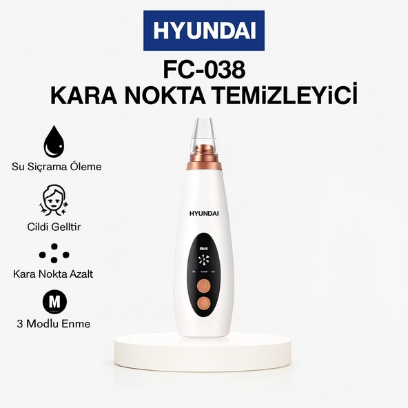 Hyundai FC-038 Vakumlu Siyah Nokta Temizleyici  3 Modlu Emiş Gücü Cilt Gözenek Temizleyici