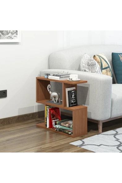 Decormet Lale Yan Sehpa Ceviz - Resim 8