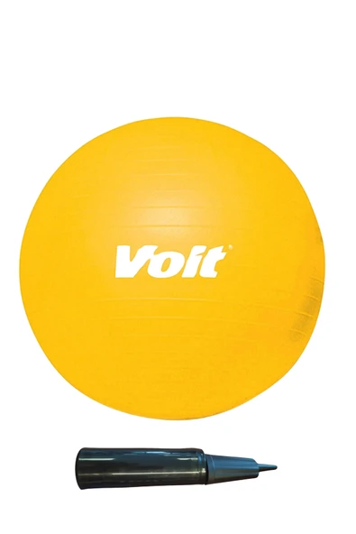 Voit Gymball 65 cm Pompalı Siyah Pilates Topu Sarı ürün görseli