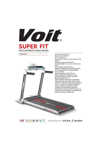 Voit Super Fit Katlanabilir Geniş Yürüme Alanlı Koşu Bandı - 2