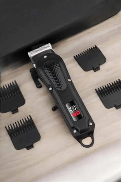 Suya Dayanıklı Tıraş Makinesi Keskin Bıçaklı Dijital Göstergeli Şarjlı - Resim 2