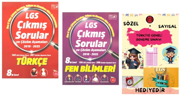 NEWTON YAYINLARI 2018-2025 TÜRKÇE - FEN BİLİMLERİ LGS ÇIKMIŞ SORULAR VE ÇÖZÜM AŞAMALARI - HEDİYE ürün görseli
