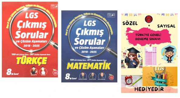 NEWTON YAYINLARI 2018-2025 TÜRKÇE - MATEMATİK LGS ÇIKMIŞ SORULAR VE ÇÖZÜM AŞAMALARI - HEDİYE ürün görseli