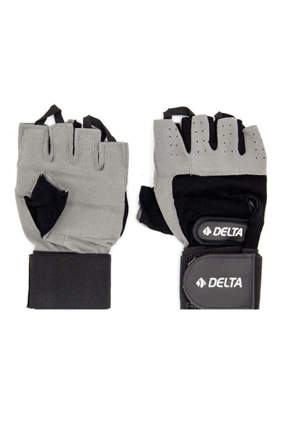 Delta Uzun Bilek Bandajlı Gri Ağırlık Body Fitness Eldiveni - Wrist Wraps M - 1