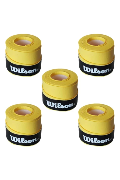 Wilson Comfort Bowl O'grips 5 Adet Grip, Tenis Raketi Gribi Sarı - 1