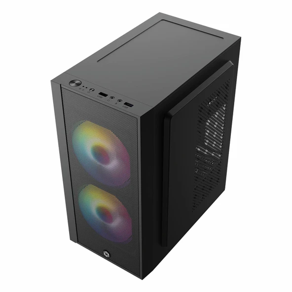 Frisby FC-8970G 300W USB 3.2 LED mATX Mini Tower Siyah Kasa - Resim 4