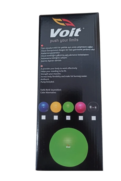 Voit Gymball 65 cm Pompalı Siyah Pilates Topu Siyah - Resim 8