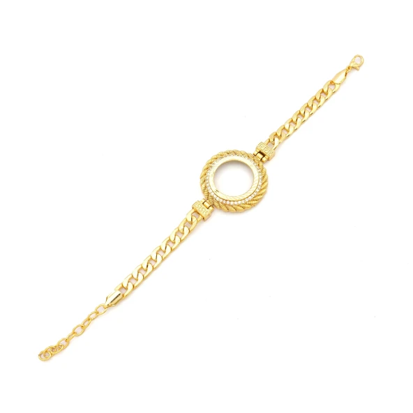 Altın Kaplama Yarım Çerçeve Bileklik BLK-1136 - Resim 3