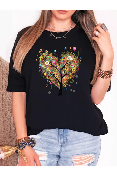 Unisex Baskılı %100 Pamuk Oversize Kesim Bella Canvas Tshirt ürün görseli 1