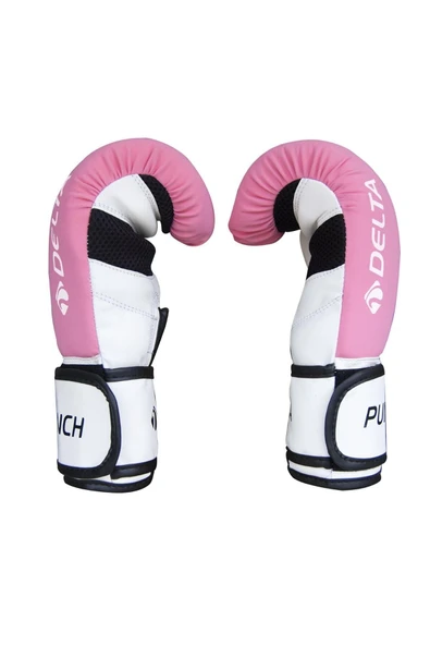 Delta Punch Dura-Strong Pembe-Beyaz Boks Eldiveni 8 - Resim 3