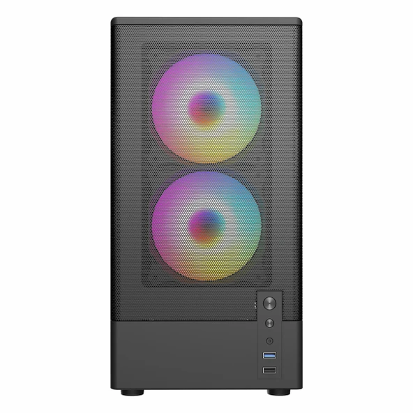 Frisby FC-8975B 550W USB 3.2 RGB mATX Mid Tower Siyah Kasa - Resim 2