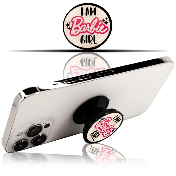 Barbie Baskılı Pop Socket Telefon Tutacağı, Parmak Tutucu Stand - 2