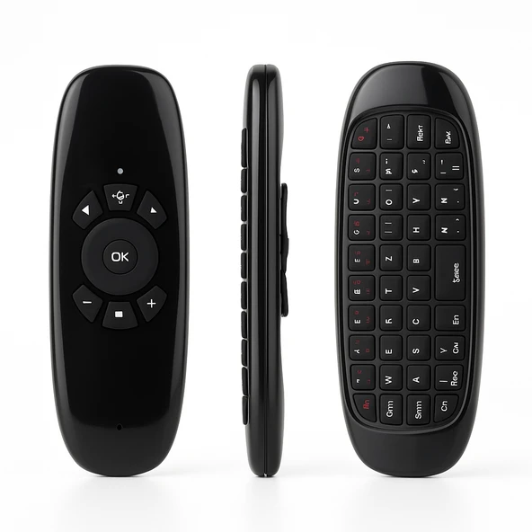 Wireless 2.4 GHz Sihirli Smart Klavye Air Mouse Siyah   Andorid TV Kumanda - 5