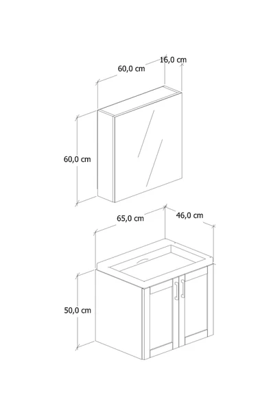 65 cm Riva Banyo Dolabı - 5