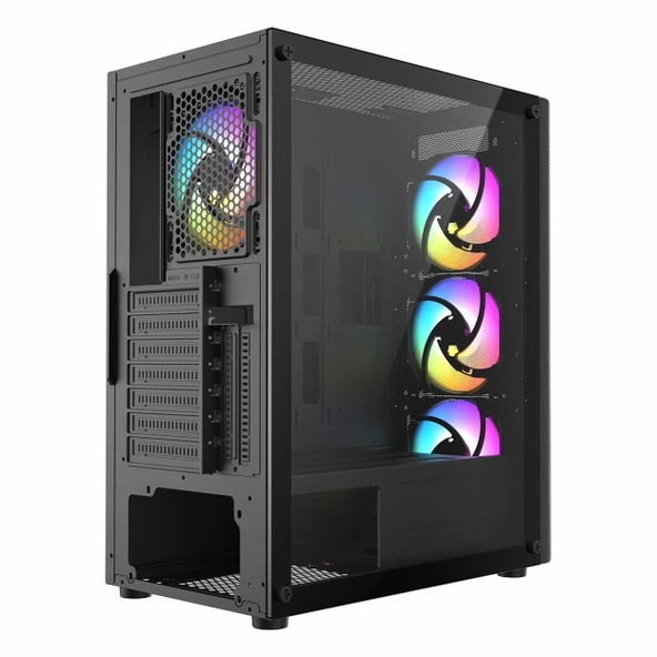 Frisby FC-9385G 550W USB 3.2 RGB eATX Mid Tower Siyah Kasa - Resim 7