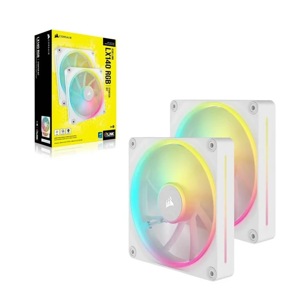 CORSAIR iCUE LINK LX140 RGB 140mm PWM Beyaz İkili Kasa Fanı - 5