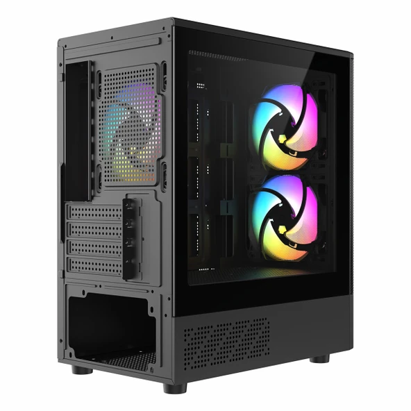 Frisby FC-8975B 550W USB 3.2 RGB mATX Mid Tower Siyah Kasa - Resim 6