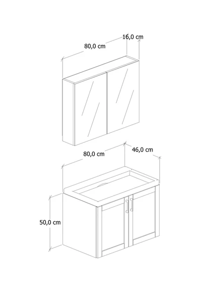 80 cm Riva Banyo Dolabı - 5