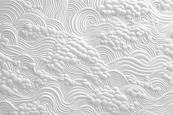 3 Boyutlu Beyaz Köpük Kabartma Duvar Temalı Duvar Kağıdı - Resim 7