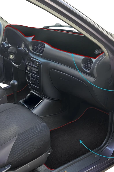 Hyundai Accent Yumurta Kasa (1996-2000) Uyumlu Oto Halı Paspas & Torpido Kaplama Koruma Halısı Seti ürün görseli