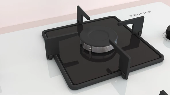 Profilo OE37P2P10D Beyaz Cam Ankastre Ocak - Resim 4