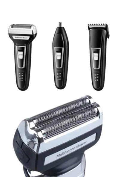 Kulak Burun Kıl Kesme Ense Yanak Tıraş Seti 3 Başlıklı Profesyonel - Resim 3