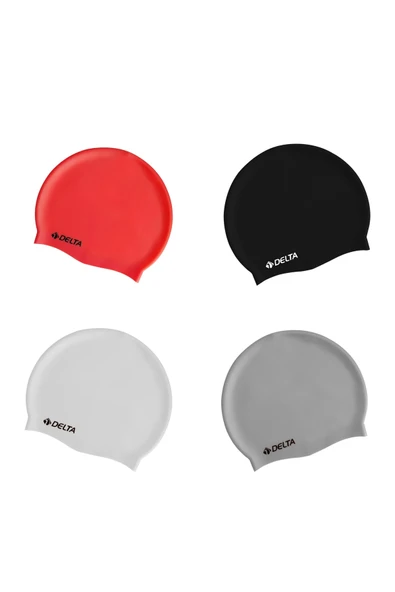 Delta Unisex 100 Adet Silikon Bone Karma Renk Silikon Yüzücü Bonesi - 1