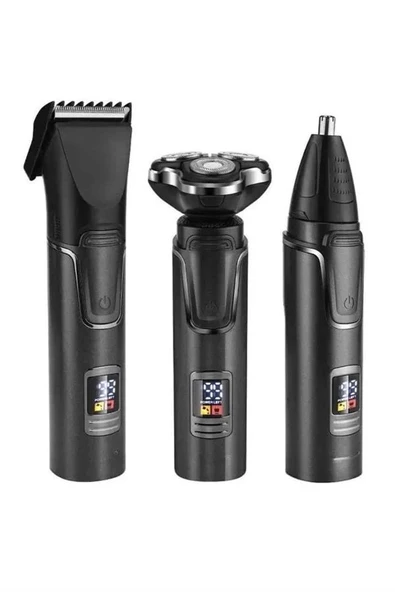 Yüksek Performanslı 3 Başlıklı Profesyonel Şarjlı Islak ve Kuru Kullanıma Uygun - Resim 3