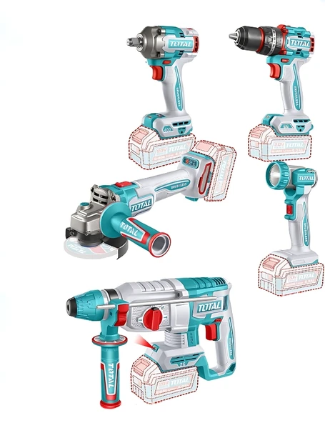 TOTAL AVANTAJ 5 Lİ SET - DARBELİ MATKAP, TAŞLAMA, KIRICI DELİCİ TCKLI20592E