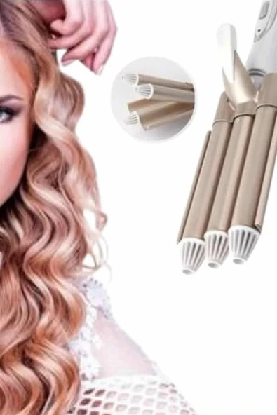 Saç Şekillendirici Wag Maşa Üçlü Yüksek Isı Ayarlı Seramik Kaplama - Resim 4