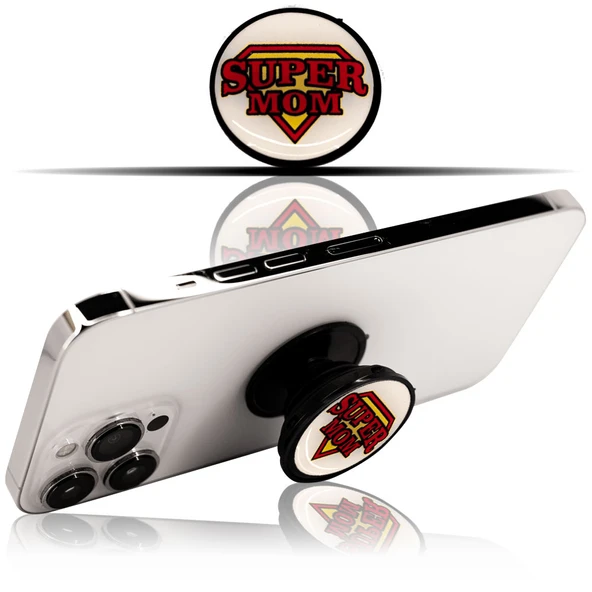 Super Mom Pop Socket Telefon Tutacağı, Parmak Tutucu Stand - 5