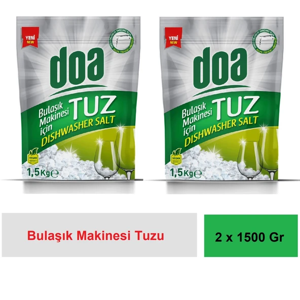 Doa Bulaşık Makina Tuzu - Doypack 1,5 Kg Vegan x 2 Adet