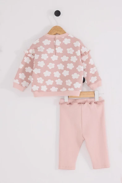 U.S. Polo Assn Kız Bebek 2'lü Takım Pudra - Resim 2