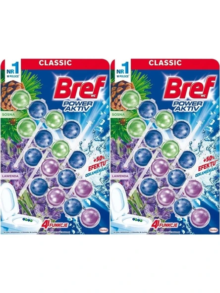 Bref Power Aktiv Klozet Bloğu Çam ve Lavanta Kokulu (8 Li Set) (2pk 4) 2 Paket ürün görseli 1