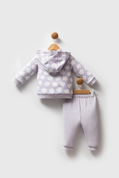 U.S. Polo Assn Kız Bebek 3'lü Takım Lila - Resim 3