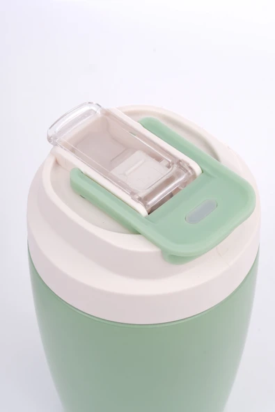 Termos Mug Sızdırmaz 400 ML - Çift Çidarlı Paslanmaz Çelik, Pipetli ve Doğrudan İçme Kapaklı - Resim 7